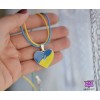 Кулон "Серце України з гербом". Кольори прапор України". Колір срібло, жовто-блакитний шнурок